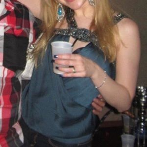 Bebe teal blue jeweled neckline top